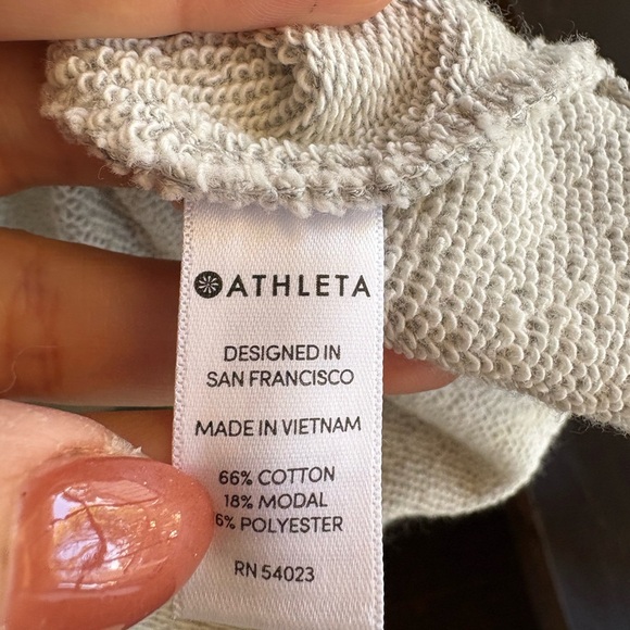 Athleta Sweater mini Dress Womens large Gray Short Sleeve Tie Front Embrace - Picture 3 of 9